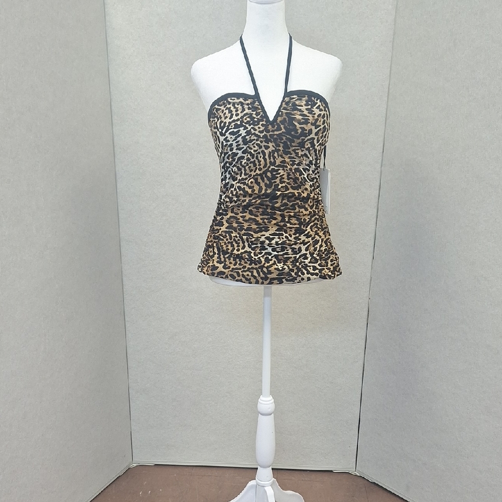 Calvin Klein Brown and Black Bustier Camisole Bikini